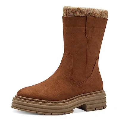 Image of MARCO TOZZI Women&#039;s 2 25492 41 Boot Flat, Nut Comb, 5.5
