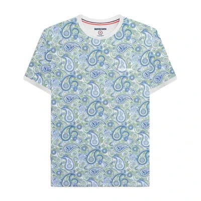 Image of Lambretta Mens Paisley Brand Short Sleeve T Shirt Grey/Navy 3XL
