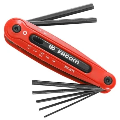Image of FACOM 86H.JE7B Series 86H Hexagon Keys On Sleeve, 1.5 2.0 2.5 3.0 4.0 5.0 6.0 mm Size