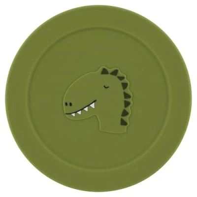 Image of Trixie Silicone Snack Pot with Lid Mr. Dino Toddler Container Soft, Durable, and Leak Proof Cup Easy to Clean Perfect for On The Go Safe Eco Friendly