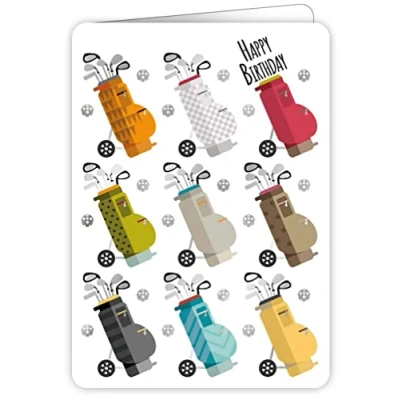 Image of Quire Colourround Card Happy Birthday Golf Bags
