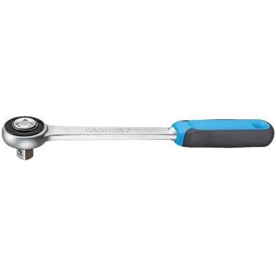Image of GEDORE Reversible ratchet 1/2 270mm, 12.5 mm drive, 7.5 reverse angle, with push through square, 2C grip, 271x95x37 mm, 476g, Made in Germany
