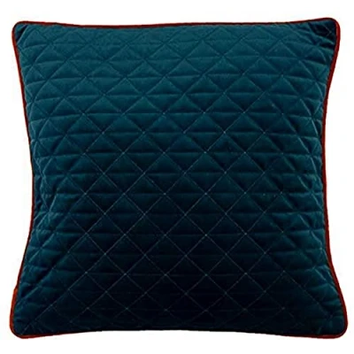 Image of Riva Home Quartz Polyfilled Cushion, Polyester, Teal/Jaffa Orange, 45 x 45cm (18&quot; 18&quot;)