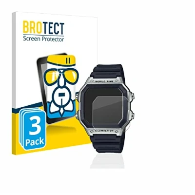 Image of brotect Glass Screen Protector Film compatible with Casio AE 1200WH 1CVEF (3 Pack) Foil 9H Protection [Scratch Resistant, High Clarity]