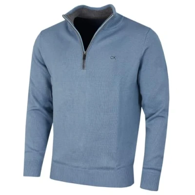 Image of Calvin Klein Mens 2024 1/2 Zip CK Golf Sweater Rain Cloud L