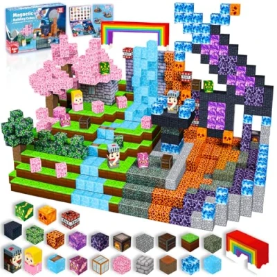 Image of GraceDuck Magnetic Blocks 150 PCS Build Dark Swordsman&#039;s Forest Castle Toys for Montessori Toddler Christmas Birthday Gifts STEM Sensory Age 3+ Boys &amp; Girls