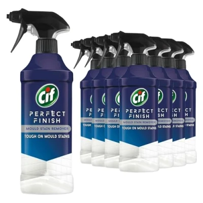 Image of Cif Perfect Finish 100% Tough Stain Removal Spray for Stainless Steel, Anti Limescale, Oven &amp; Grill or Mould Effective Degreaser Kitchen and Outdoor, 435ml (Buy 18, Mould)