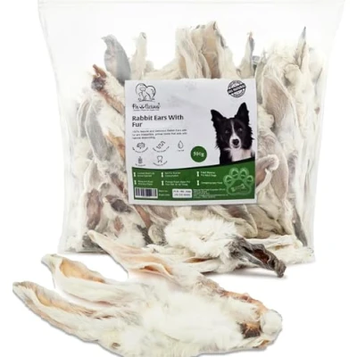 Image of PAWLICIOUS Rabbit Ears with Fur for Dogs 2Kg, 100% Natural Air Dried Treat Chew Dog, Puppy &amp; Senior Healthy Hypoallergenic Dog Food Grain Gluten Free Pet Treats