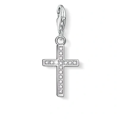 Image of Thomas Sabo Women Charm Pendant Cross Club 925 Sterling Silver 0049 051 14