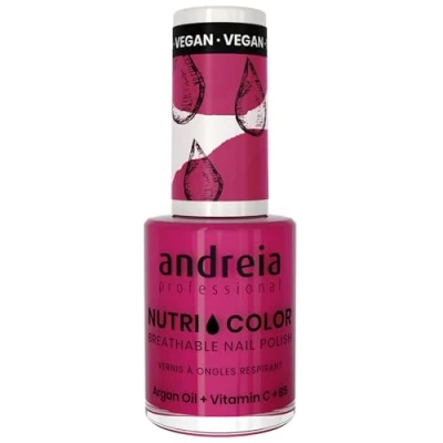 Image of Andreia Professional NutriColor Breathable Nail Polish Vegan and Cruelty Free DIY Art with Long Lasting Gloss Finish Colour NC19 Pink 10.5ml