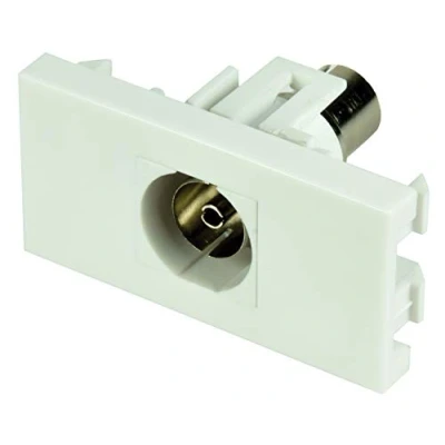 Image of Ex Pro Single Coaxial Keystone Coax Antenna Aerial Socket Port Module Cable Oulet for Wall Plate Frame Faceplate 1 Pack