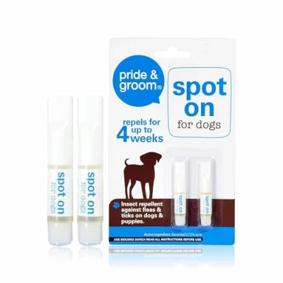 Image of AHAD Spot On For Dogs Flea &amp; Tick Repellent Pet Grooming Kit Repel Up To 4 Weeks Insect Treatment Kills Fleas Ticks Lice Puppies Supplies Accessories White (Pack Of 2)