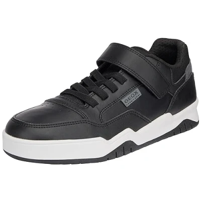 Image of Geox J Perth Boy E Sneaker, Black Dk Grey