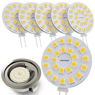 Image of G4 LED Bulbs Natural White 5000K 2W equivalent to JC 12V 20W Halogen Capsule Light Bulb 2 Pin Base 12 Volt 20 Watt for Cooker Hood Extractor Oven Lamp 20w/12v Bipin 6 Pack