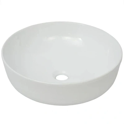 Image of vidaXL Basin Round Ceramic White 41.5x13.5 cm