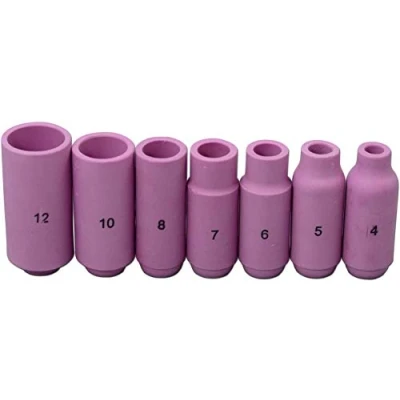 Image of RIVERWELD TIG Alumina Nozzles Ceramic Shield Cup 10N44#12 10N45#10 10N46#8 10N47#7 10N48#6 10N49#5 10N50#4 Kit Fit SR WP 17 18 26 Welding Torch 7pcs