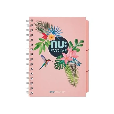 Image of nu: Notebooks Evolve Tropical Range Recycled A5 Projectbook Pink 120 Pages 80 GSM
