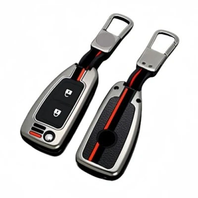 Image of Happyit Zinc Alloy Car Key Cover Case fit for Nissan Qashqai Juke J10 J11 X Trail T31 T32 Kicks Tiida Pathfinder Infiniti Q50 Keyless Accessories (E, Matt color)