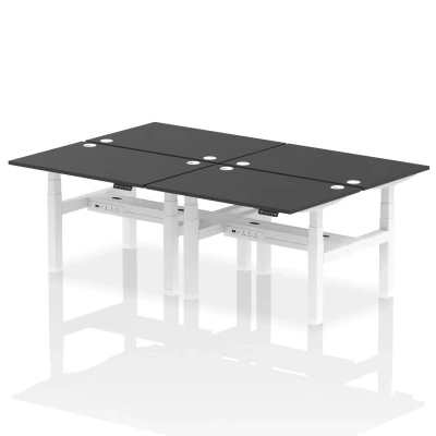 Image of Air B2B 1200x800mm Height Adjustable 4P Bench Desk CP Black/White