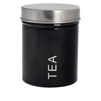 Image of Black Metal Tea Canister By Harbour Housewares