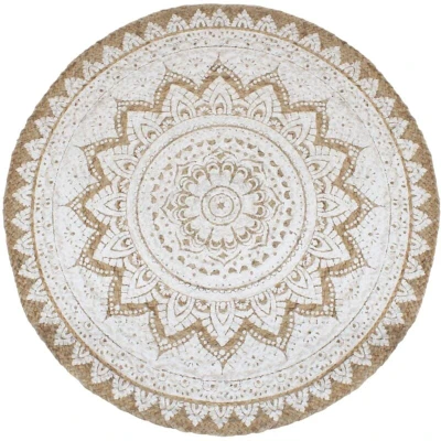 Image of vidaXL Area Rug Braided Jute Printed 210 cm Round