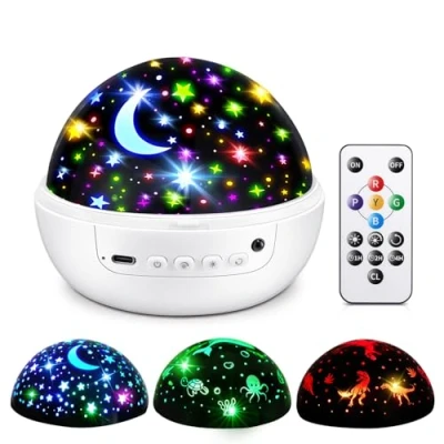 Image of Baby Night Light Projector, 93 Lighting Modes Kids Light,Dimmable+Timer Star Projector Kids,Remote Lights Projector,360 Rotate Sensory