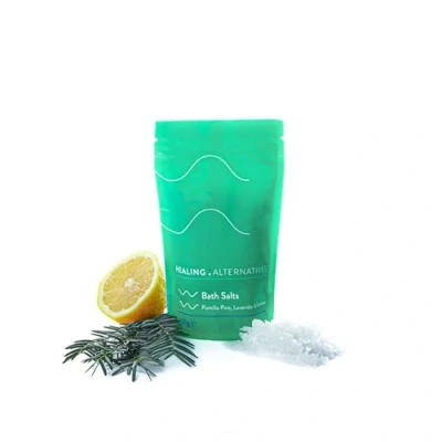 Image of Healing Alternatives Pumilio Pine Bath Salts, 200g Lavender &amp; Lemon Blend with Dead Sea Salt Flakes Rich in Magnesium 21 Minerals Supports Brain Fog, Joint Mobility Skin Nourishment