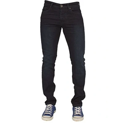 Image of Enzo New Mens Designer Stretch Skinny Slim Blue Denim Jeans All Waist Sizes Dark Stonewash 32 W X 32L