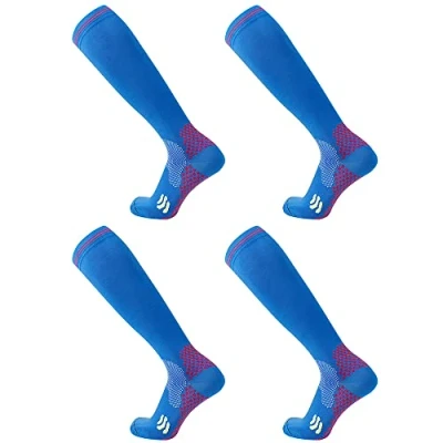 Image of Compression Socks (2 Pair) for Men and Women 20 30 mmHg Stockings Circulation Cycling Running Support