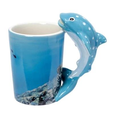 Image of Puckator Whale Shark Ceramic Shaped Handle Tea Coffee Mug Funny Home Accessories Cute Gifts for Girlfriend Large Mugs Men Women Hot Drinks Cups Presents Secret Santa Gift Cup Set