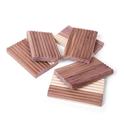 Image of Woodluv Organic 6 Natural Cedar Wood Clothes Moth Repellent Blocks (Chemical Free)