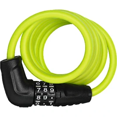 Image of ABUS Star 4508C/150 spiral cable lock Combination made of 8 mm thick security level 2 Green