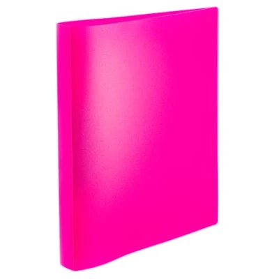 Image of HERMA 19712 Ring Binder A4 Translucent Neon Pink Slim 2 Rings Sturdy Plastic 25mm Wide Transparent for School and Office Kids Boys Girls