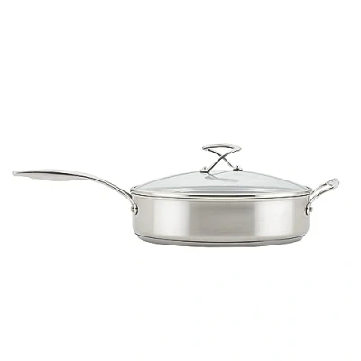 Image of Circulon Steelshield Stainless Steel Saute Pan With Lid 30cm / 4.7L Induction Hybrid Non Stick &amp; Toughened Glass Lid, Metal Utensil Safe, Oven Dishwasher Safe Cookware