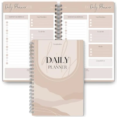 Image of Daily Planner, To Do List Notebook, Productivity Day Planner for Organization, Undated Notepad A5 (Lux)