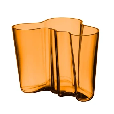 Image of Iittala Alvar Aalto 1050152 Vase Copper Glass Coloured Size: 20 cm x 19 16