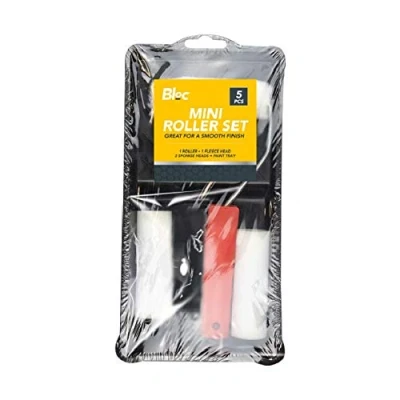 Image of The Home Fusion Company Small Paint Roller Set 5 Piece Touch Up Kit Mini Sleeve Handle Tray Rollers