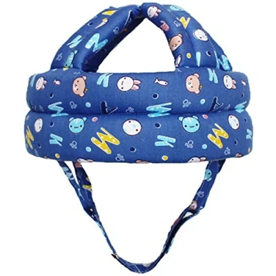 Image of AOOPOO Baby Safety Helmet, Adjustable Toddler Protective Cap, Soft Helmet Infant Anti Fall Collision Head Protection Hats for Learning to Climb and Walk (Blue Rabbit)