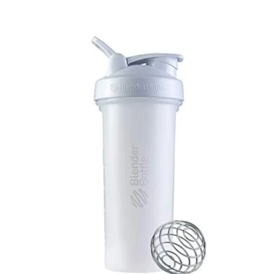 Image of BlenderBottle Classic V2 Shaker Bottle with Stainless Steel Ball, Perfect for Protein Shakes, Dishwasher Safe, 830ml, White