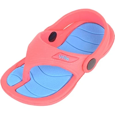Image of ABSOLUTE FOOTWEAR Childrens Kids Infants Summer Holiday Slingback Beach Pool Flip Flops Sandals Pink UK Infant 6 / EU 24