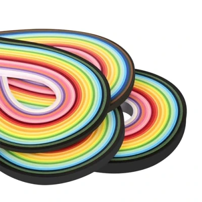 Image of YURROAD Quilling Paper Set, 4 Size Strips with 3mm/5mm/7mm/10mm x 54cm Length, 720 Strips, 36 Colors, Set for Beginner Adults DIY Artworks Crafts Gifts (4 Packs)
