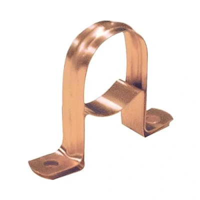Image of Pack of 2 28mm Copper Saddle with Spacer (Known as Pipe Clips/Copper Clip / Also Available in 15mm, 22mm and 28mm)