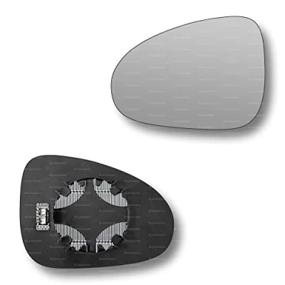 Image of Less4spares Replacement Wing Mirror Glass Left Compatible with VW Touareg 2010 2017 CLIP ON Passnager Near Side N/S Heated Convex