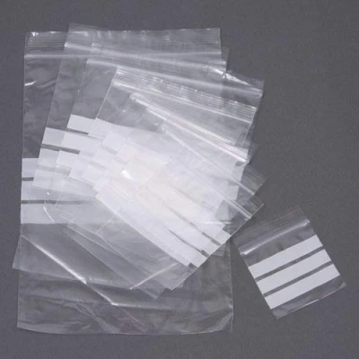 Image of Grip Seal Bags Write on Panel GRIPWELL Self Resealable Food Safe 10&quot; x 14&quot; / 250mm 350mm Pack of 100