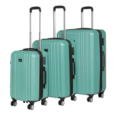 Image of Dellonda Set 3 Piece Lightweight ABS Luggage with Integrated TSA Approved Combination Lock Teal
