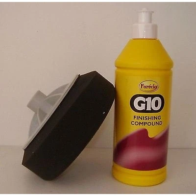 Image of FARECLA G10 Rubbing Compound 500ml 0.5l 0.5ltr 0.5 Litre Car Bodyshop Finishing Liquid Polish + Black Polishing Foam Ultra Fine Vehicle Swirl Remover Colour Restorer Professional Use