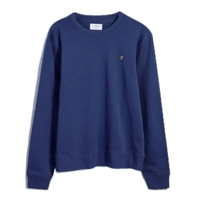 Image of Farah Mens Vintage Tim Crew Sweatshirt Blue Peony S