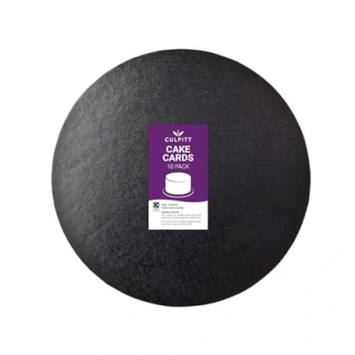 Image of Culpitt 10&quot; Round Cake Boards Black 2.7mm Cards for Celebration Cakes, Birthday Treats, Tiers, Cupcakes, and More! 10 inch, Pack of