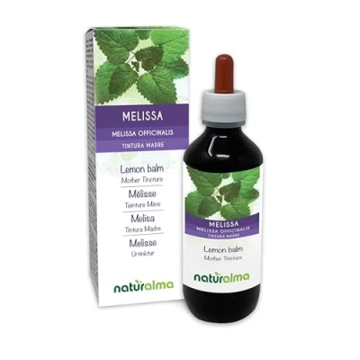 Image of Lemon Balm (Melissa officinalis) Leaves Alcohol Free Mother Tincture Naturalma Liquid Extract Drops 200 ml Food Supplement Vegan