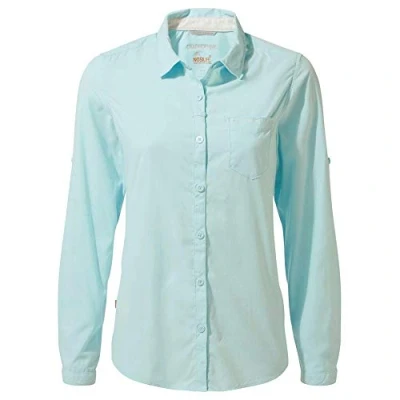 Image of Craghoppers NosiLife Ladies Bardo LS Shirt (CWS471) 10 Capri Blue